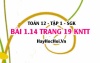 Bài 1.14 SGK Toán 12 tập 1 Kết nối tri thức